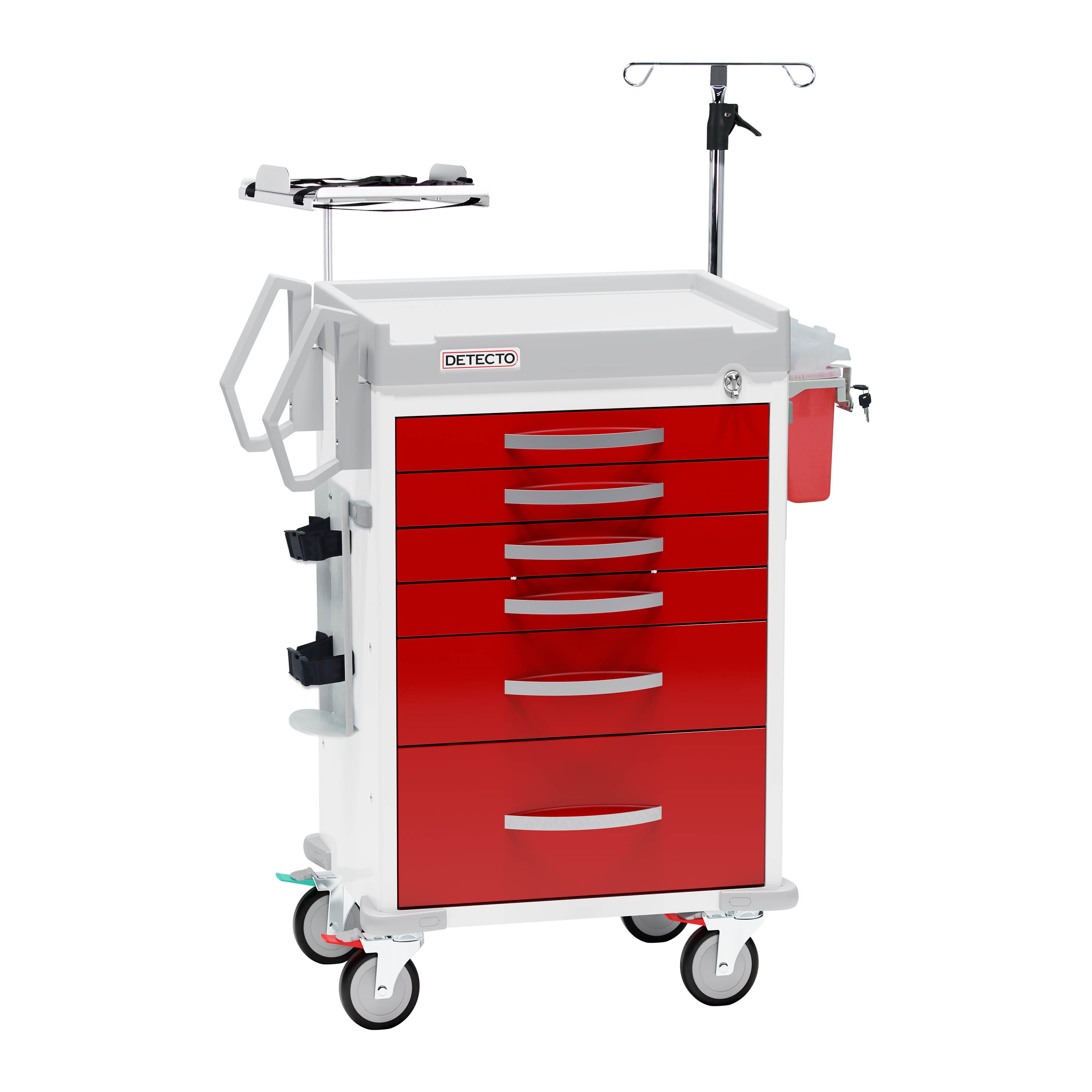 Detecto Rescue Series Loaded ER Medical Cart 6 Red Drawers