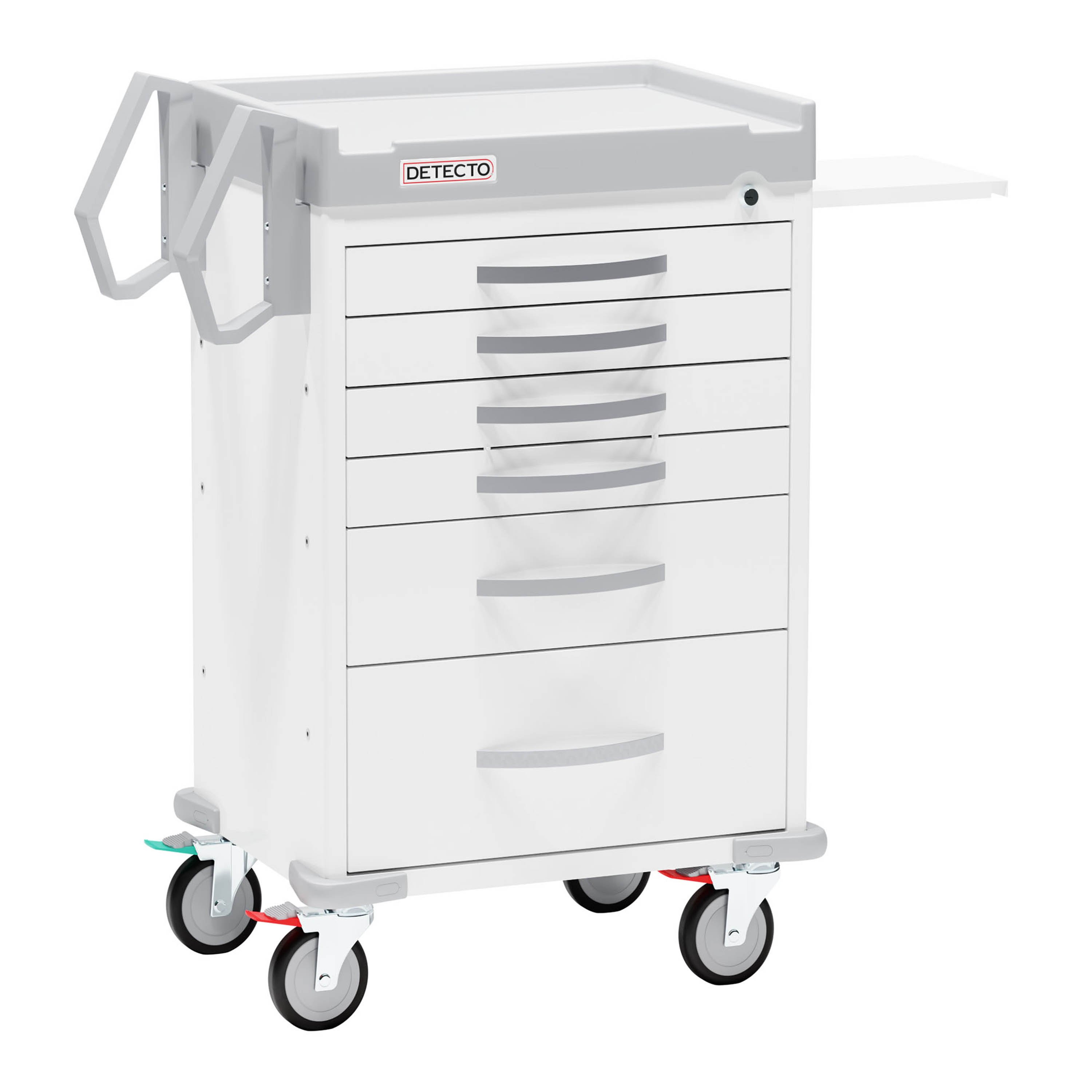 Detecto Rescue Series General Purpose Medical Cart 6 White Drawers
