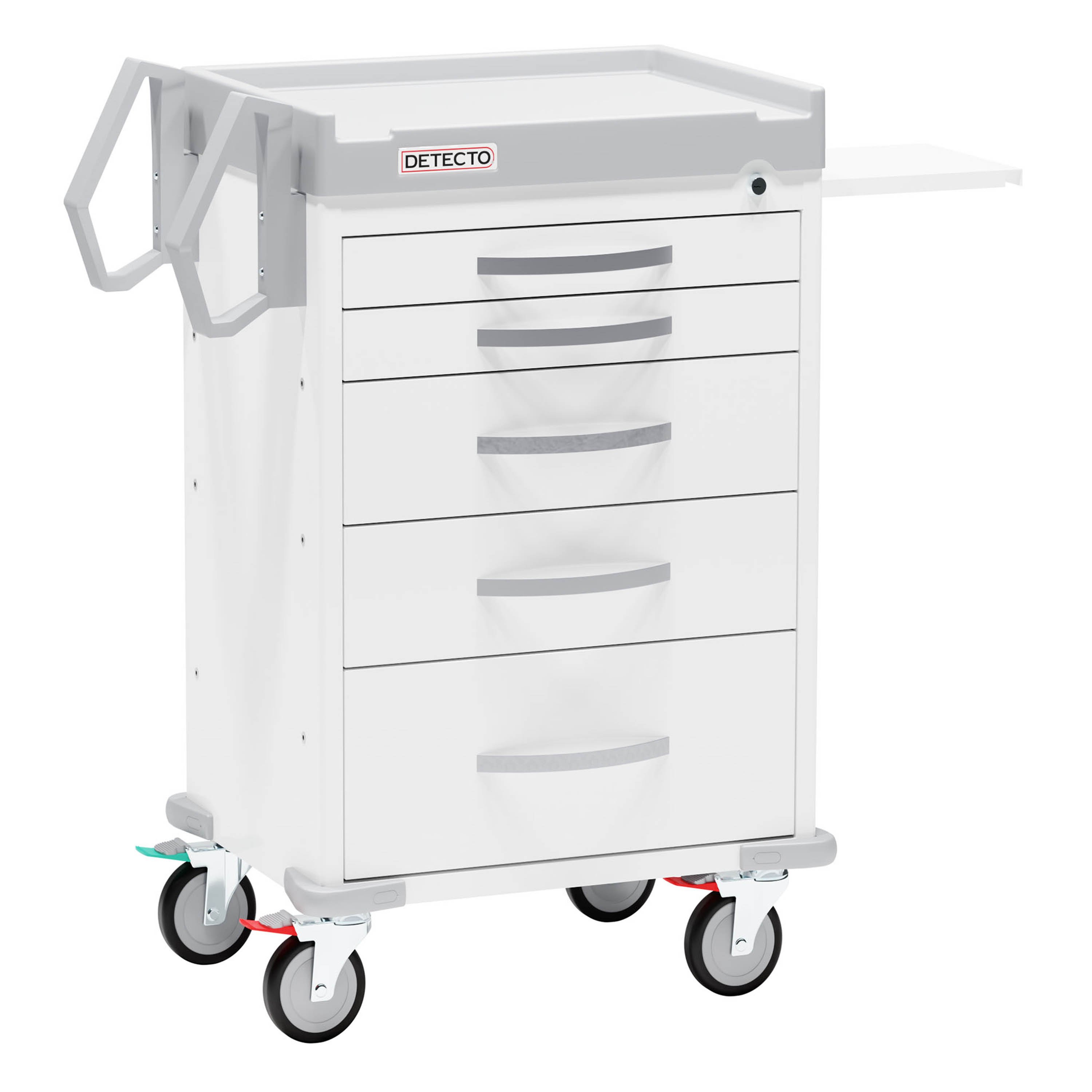 Detecto Rescue Series General Purpose Medical Cart 5 White Drawers