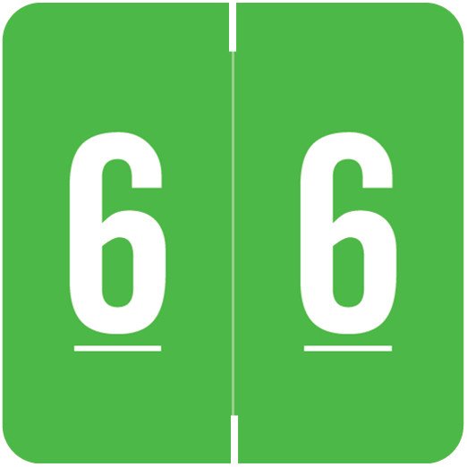 Smead/Barkley FNSDM Match SBNM Series Numeric Roll Labels - Number 6 - Green