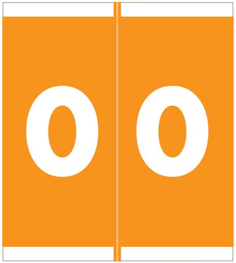Barkley FNSFM Match SFNM Series Numeric Roll Labels - Number 0 - Orange