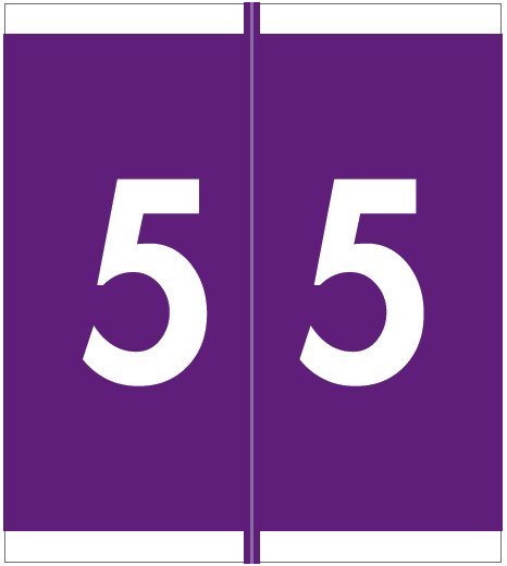 Barkley FNSFM Match SFNM Series Numeric Roll Labels - Number 5 - Purple