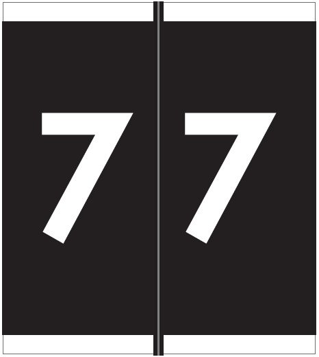 Barkley FNSFM Match SFNM Series Numeric Roll Labels - Number 7 - Black