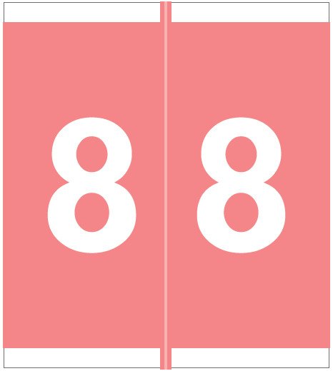 Barkley FNSFM Match SFNM Series Numeric Roll Labels - Number 8 - Pink