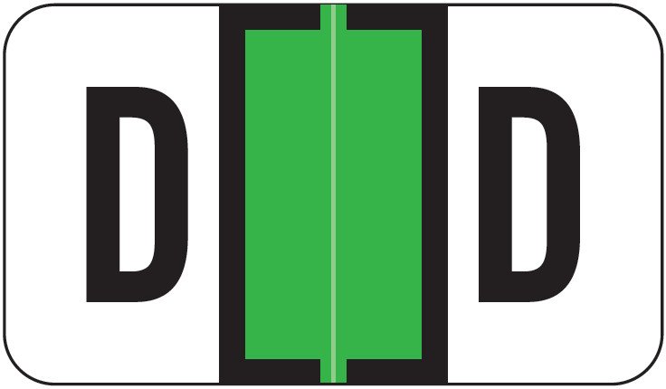 Safeguard 511 Match SG3R Series Alpha Sheet Labels - Letter D - Light Green