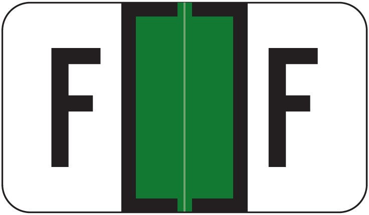 Safeguard 514 Match SGAM Series Alpha Roll Labels - Letter F - Dark Green