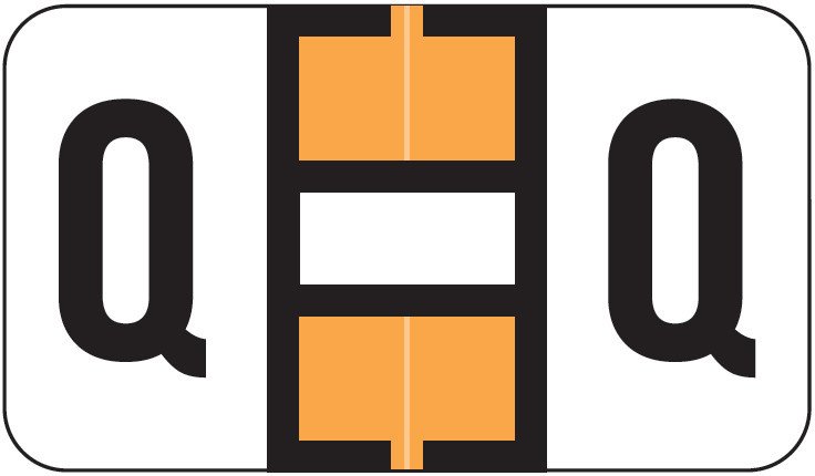 Safeguard 514 Match SGAM Series Alpha Roll Labels - Letter Q - Fluorescent Orange and White