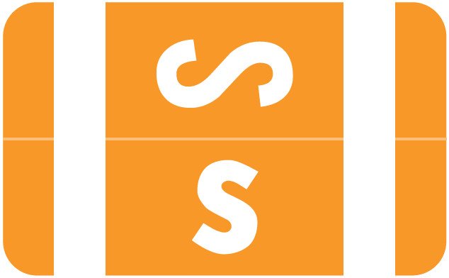 Smead Alpha-Z ACC Match SMAM Series Alpha Roll Labels - Letter S - Orange