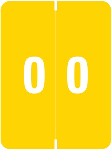 Smead XLCC Match SMNM Series Numeric Roll Labels - Number 0 - Yellow