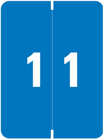 Smead XLCC Match SMNM Series Numeric Roll Labels - Number 1 - Blue