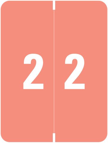Smead XLCC Match SMNM Series Numeric Roll Labels - Number 2 - Pink