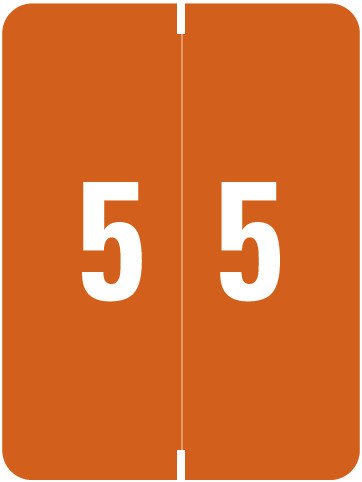 Smead XLCC Match SMNM Series Numeric Roll Labels - Number 5 - Brown