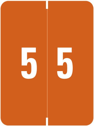 Smead XLCC Match SMNM Series Numeric Roll Labels - Number 5 - Brown