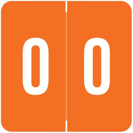 Sav-Tyme/SFI Match STNM Series Numeric Roll Labels - Number 0 - Orange