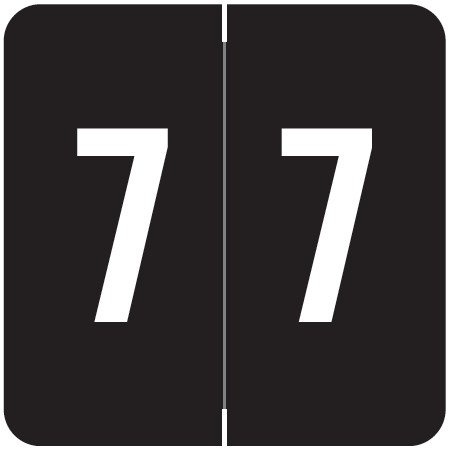 Sav-Tyme/SFI Match STNM Series Numeric Roll Labels - Number 7 - Black