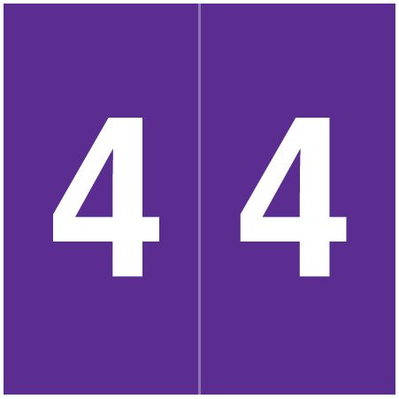 S & W KKL Match SWNM Series Numeric Roll Labels - Number 4 - Purple