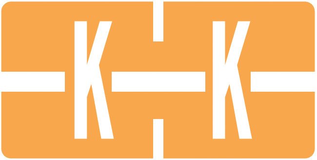 Tab Products Match TBAV Series Alpha Roll Labels - Letter K - Fluorescent Orange
