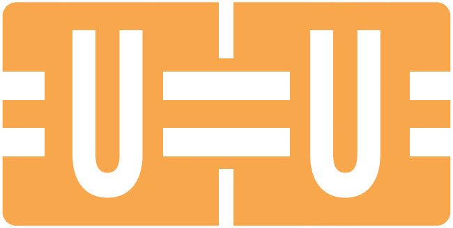 Tab Products Match TBAV Series Alpha Roll Labels - Letter U - Fluorescent Orange