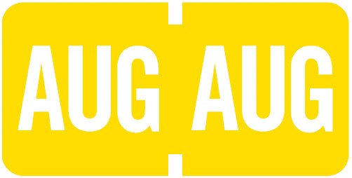 Tab Products Match TMLV Series Month Code Roll Labels - August - Yellow