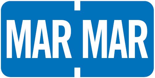 Tab Products Match TMLV Series Month Code Roll Labels - March - Light Blue