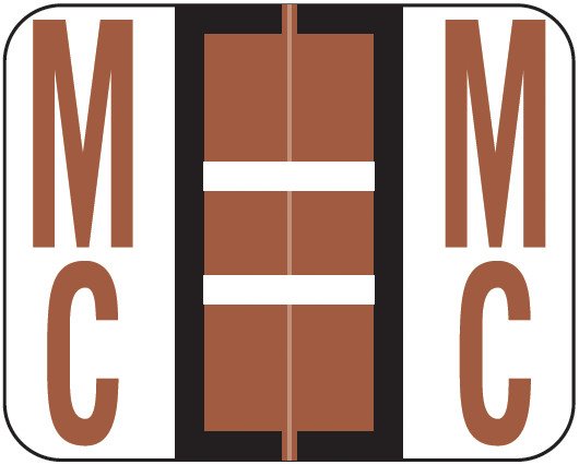 Smead BCCR Match TPAM Series Alpha Roll Labels - Letter Mc - Brown
