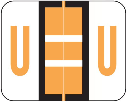 Smead BCCR Match TPAM Series Alpha Roll Labels - Letter U - Fluorescent Orange