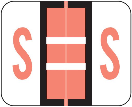Tab Products Match TPAV Series Alpha Roll Labels - Letter S - Pink