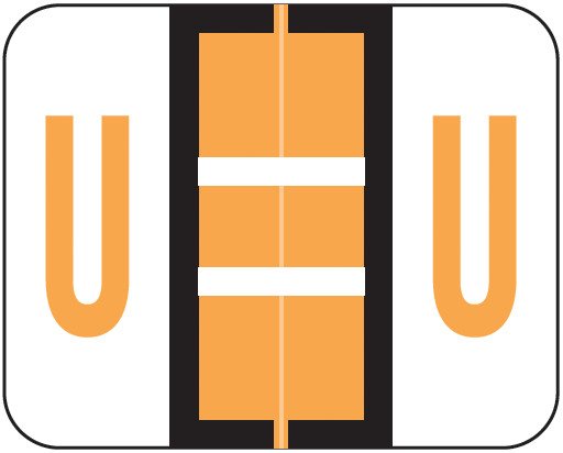 Tab Products Match TPAV Series Alpha Roll Labels - Letter U - Fluorescent Orange