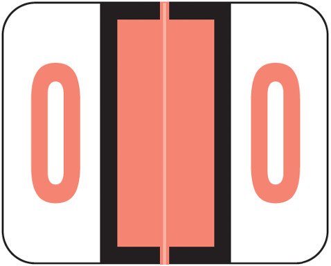 Smead BCCRN Match TPNM Series Numeric Roll Labels - Number 0 - Pink