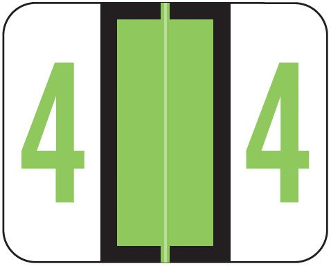 Smead BCCRN Match TPNM Series Numeric Roll Labels - Number 4 - Fluorescent Green