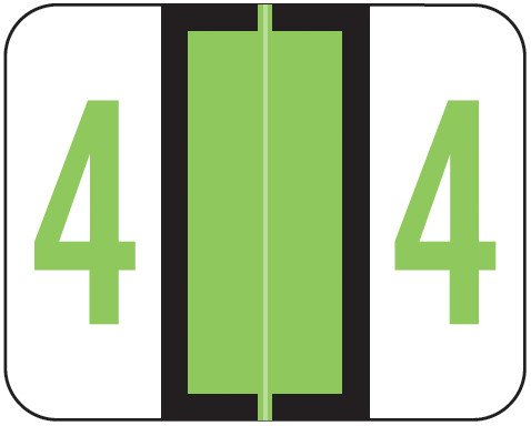 Smead BCCRN Match TPNM Series Numeric Roll Labels - Number 4 - Fluorescent Green