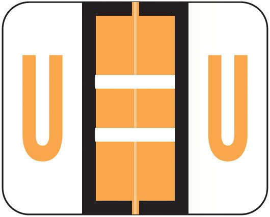 Smead BCCS Match TPPK Series Alpha Sheet Labels - Letter U - Fluorescent Orange