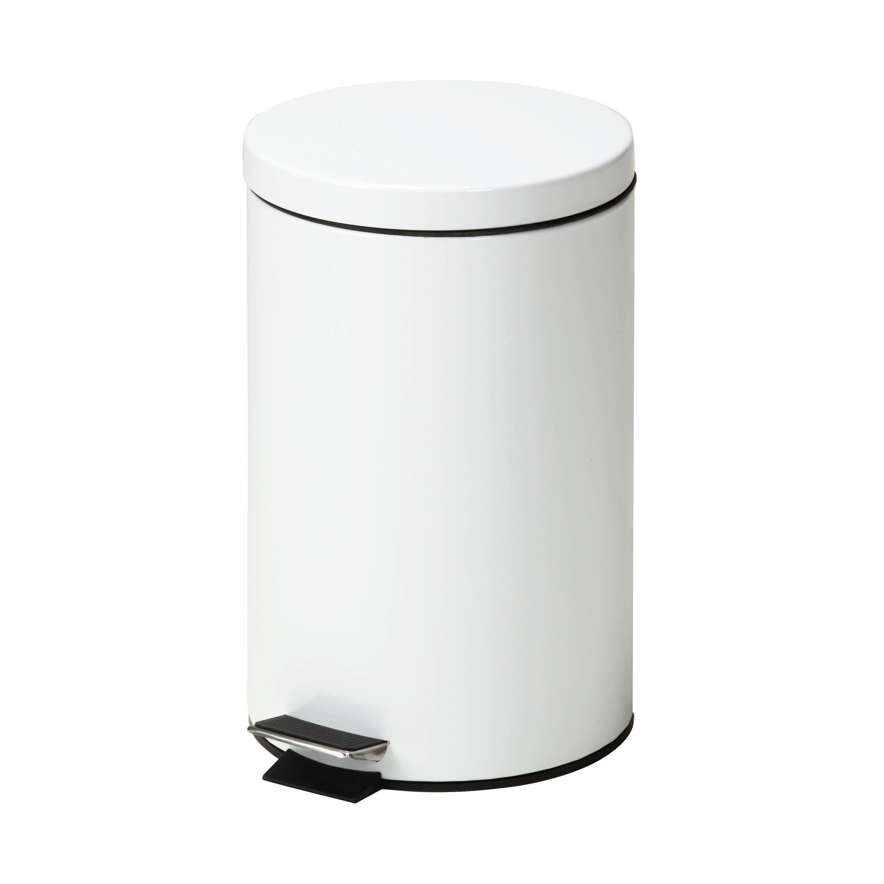 Clinton TR-13W Small Round White Waste Receptacle 12 Liter