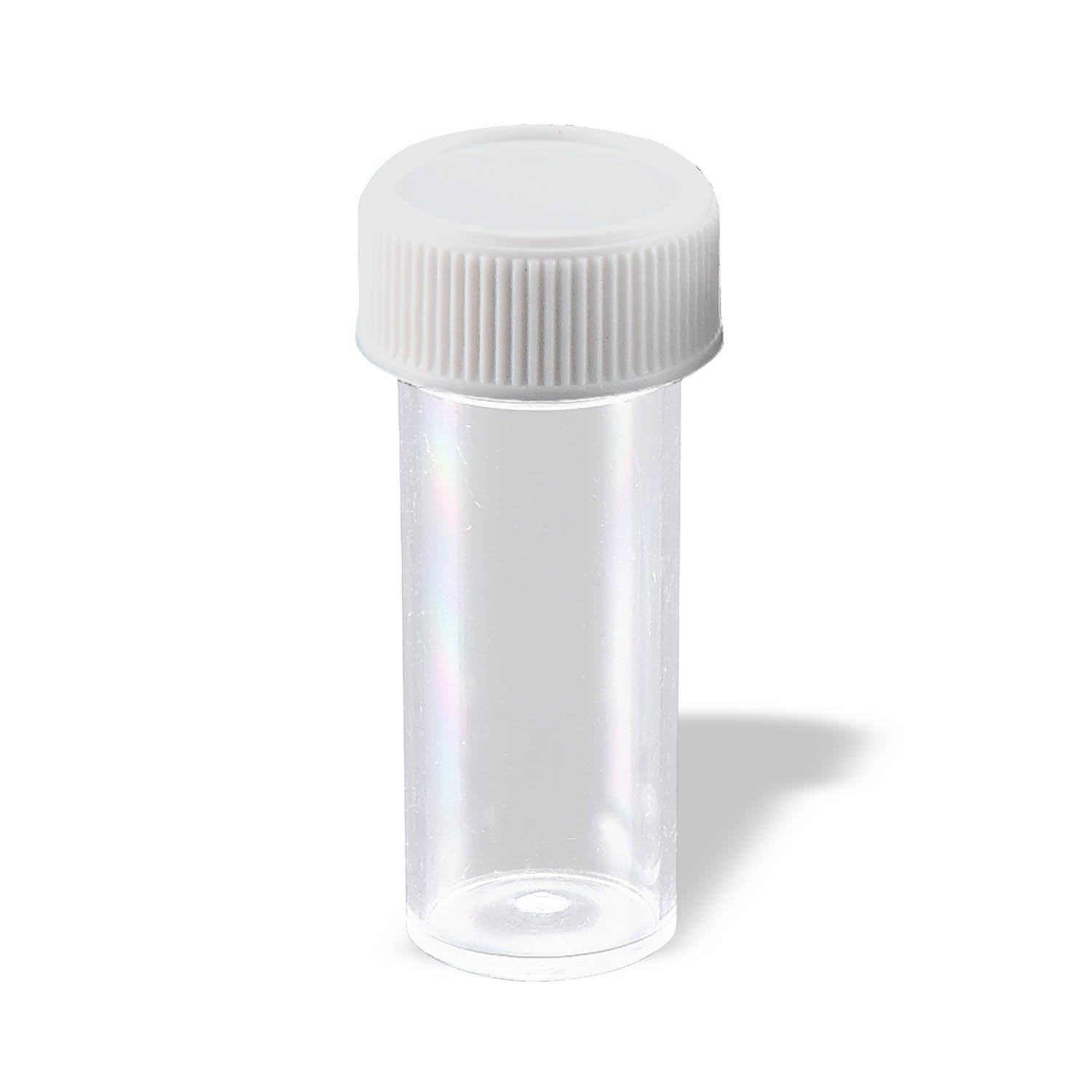 Specimen Vial with Attached Screw Cap - 7mL, Polystyrene
