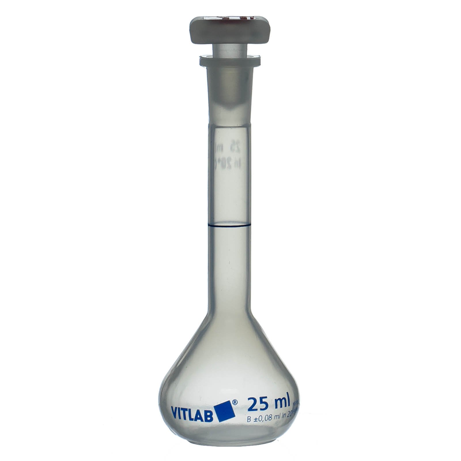 Class B Polypropylene (PP) Volumetric Flask with PP Stopper - 25mL (Pack of 2)