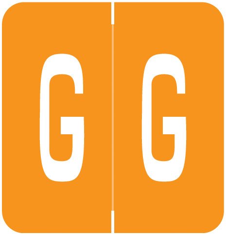 VRE GBS 8850 Match VRAM Series Alpha Roll Labels - Letter G - Orange