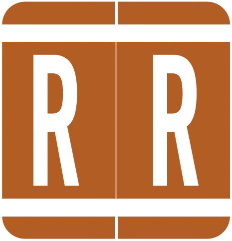 VRE GBS 8850 Match VRAM Series Alpha Roll Labels - Letter R - Brown