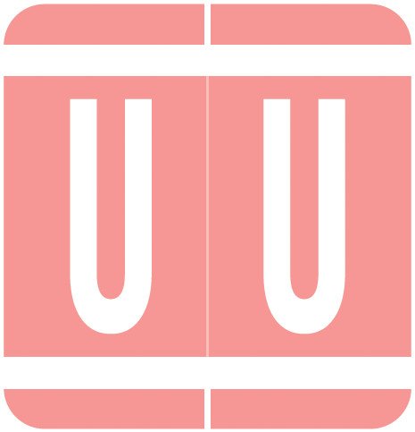 VRE GBS 8850 Match VRAM Series Alpha Roll Labels - Letter U - Pink
