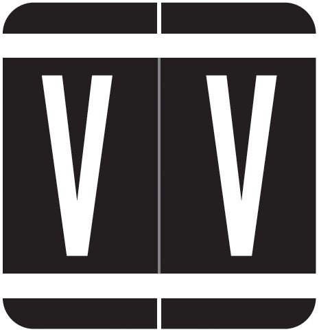 VRE GBS 8850 Match VRAM Series Alpha Roll Labels - Letter V - Black