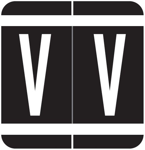 VRE GBS 8850 Match VRAM Series Alpha Roll Labels - Letter V - Black