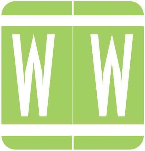 VRE GBS 8850 Match VRAM Series Alpha Roll Labels - Letter W - Light Green