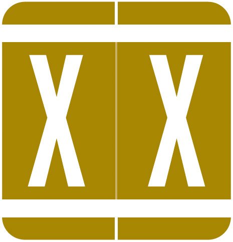 VRE GBS 8850 Match VRAM Series Alpha Roll Labels - Letter X - Gold