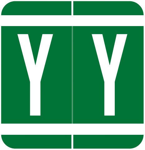 VRE GBS 8850 Match VRAM Series Alpha Roll Labels - Letter Y - Dark Green