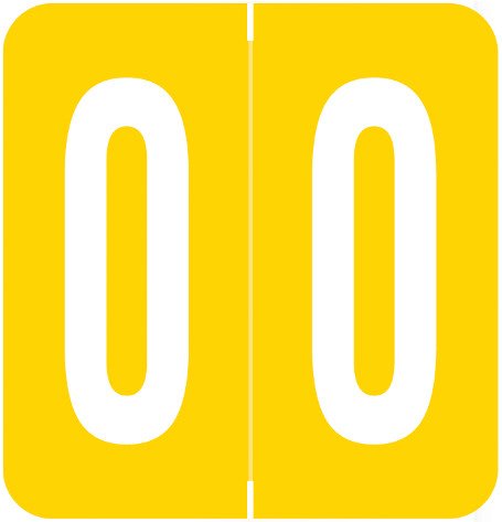 VRE GBS 8860 Match VRNM Series Numeric Roll Labels - Number 0 - Yellow