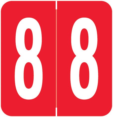 VRE GBS 8860 Match VRNM Series Numeric Roll Labels - Number 8 - Red