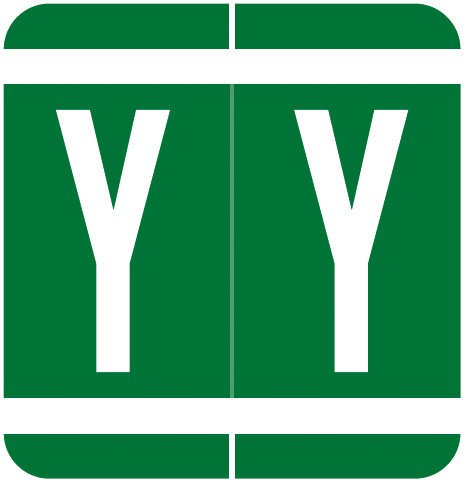 GBS 8848 Match VRPK Series Alpha Sheet Labels - Letter Y - Dark Green