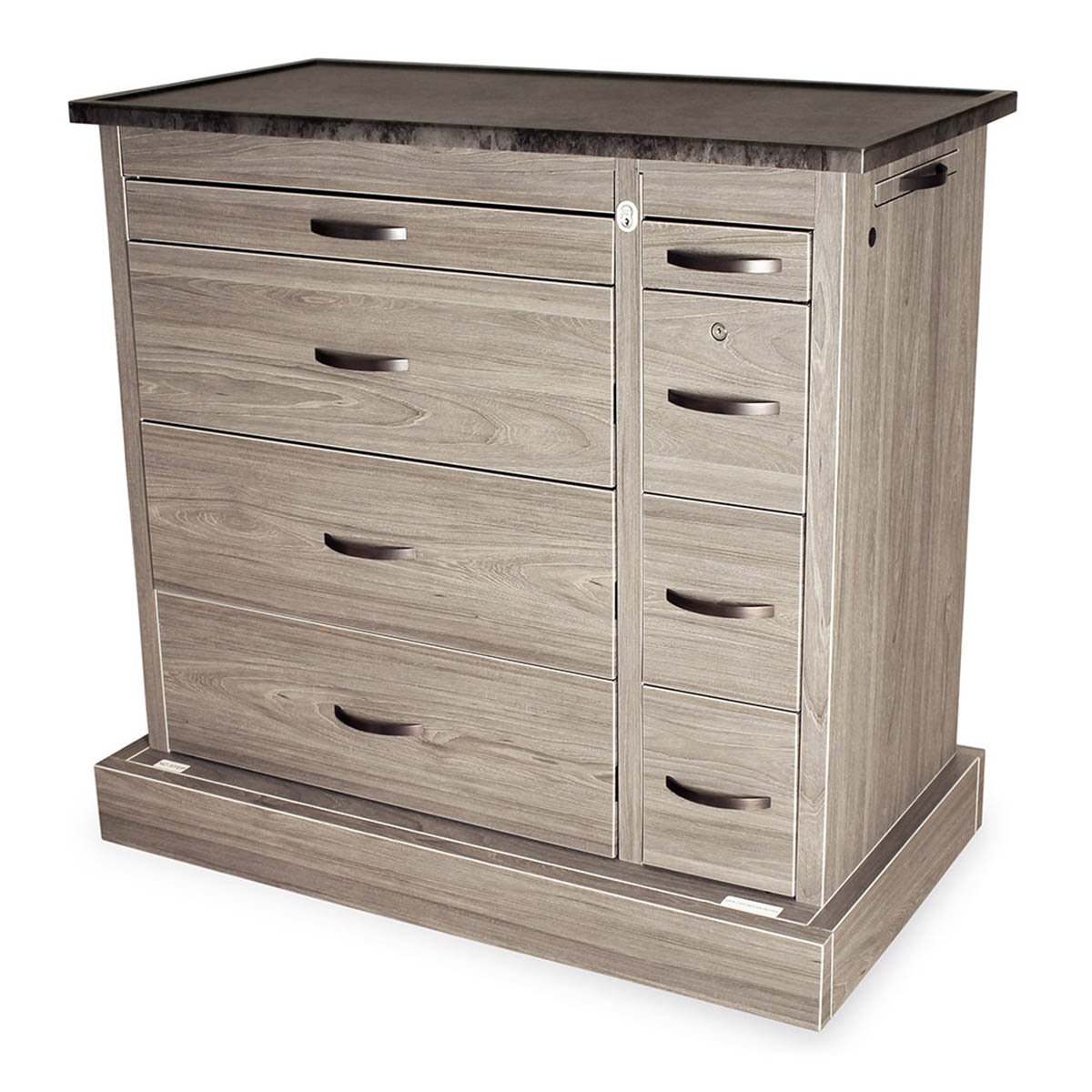 Harloff WV600PC Wood Vinyl Medication Cart 8 Drawer Key Lock