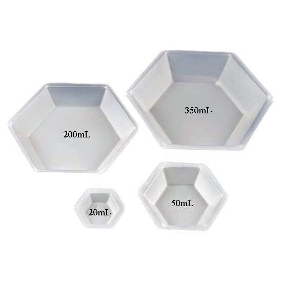 Weighing Dishes Hexagonal PS Antistatic Weigh Boat Globe Scientific