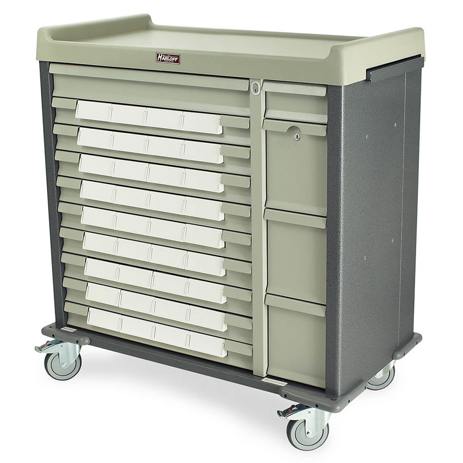 Harloff SL36BIN5SP Standard Line 36 5" MedBin Medication Cart