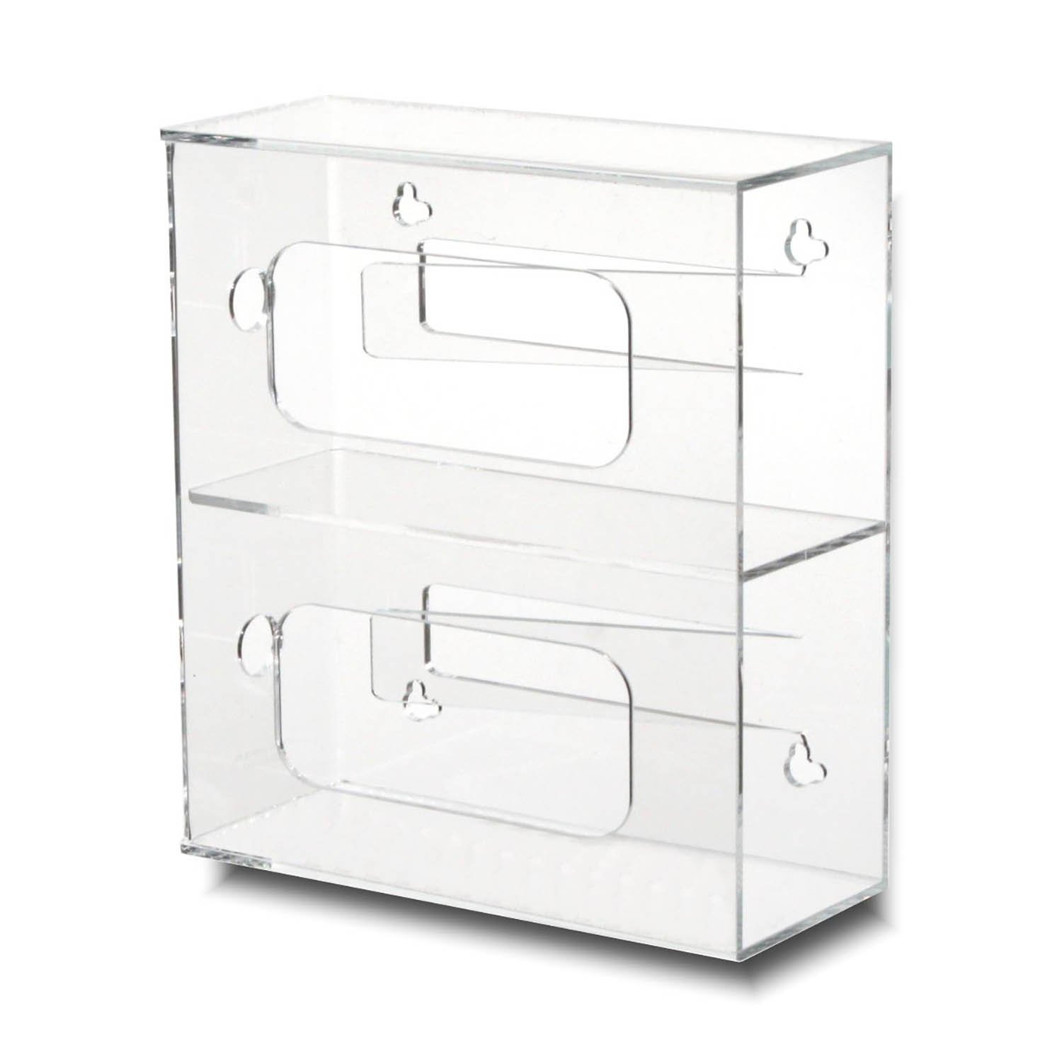 Clear Acrylic TwoPocket Glove Dispenser Exam Glove Box Holder M3082